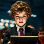 ai generated, boy, young, student, school, education, study, children, technology, ipad