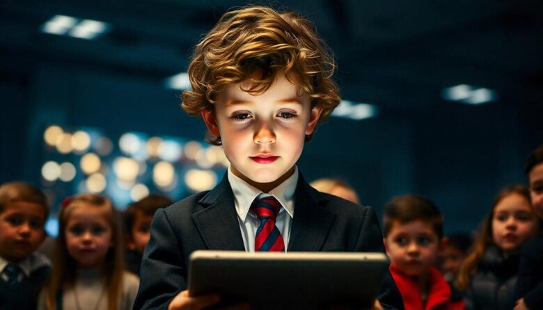 ai generated, boy, young, student, school, education, study, children, technology, ipad